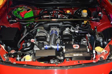 Pasay, PH - MAR 4 - Toyota 86 motorlu JDM Metro Fuarı 4 Mart 2023 tarihinde Pasay, Filipinler 'de. JDM Underground, Filipinler 'de düzenlenen bir otomobil fuarıdır..