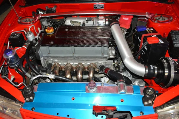 Pasay Mar Mitsubishi Lancer Evolution Engine Jdm Underground Car Show — Stock Photo, Image