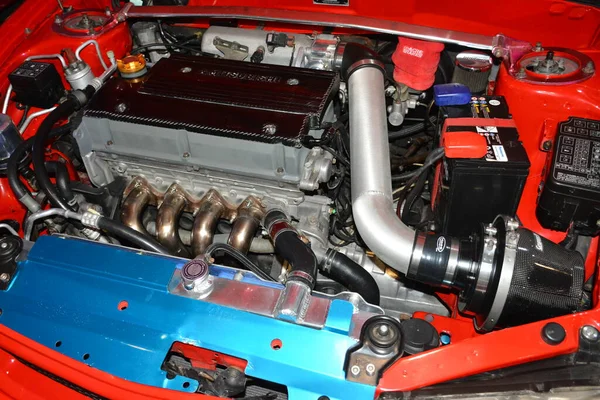 Pasay Mar Mitsubishi Lancer Evolution Engine Jdm Underground Car Show — стокове фото