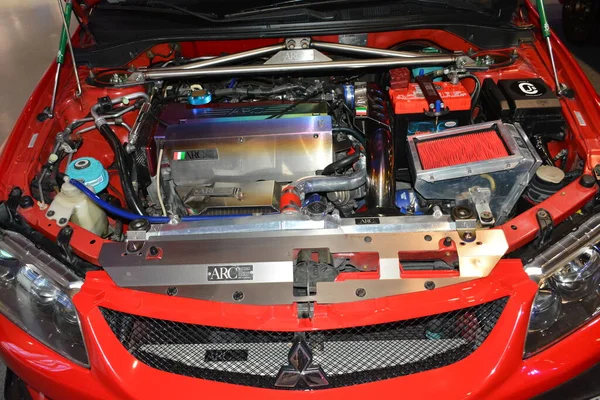 Pasay Mar Mitsubishi Lancer Evolution Engine Jdm Underground Car Show — Foto de Stock