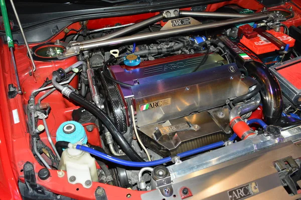 Pasay Mar Mitsubishi Lancer Evolution Engine Jdm Underground Car Show — Foto Stock