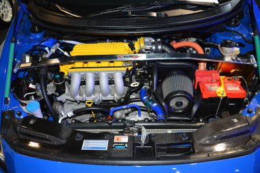 Pasay, PH - MAR 4 - Honda crz motor JDM Metro Fuarı 'nda 4 Mart 2023 Pasay, Filipinler. JDM Underground, Filipinler 'de düzenlenen bir otomobil fuarıdır..