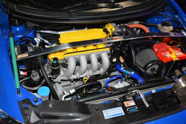 Pasay, PH - MAR 4 - Honda crz motor JDM Metro Fuarı 'nda 4 Mart 2023 Pasay, Filipinler. JDM Underground, Filipinler 'de düzenlenen bir otomobil fuarıdır..