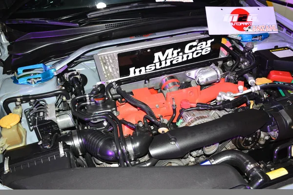 Pasay, PH - MAR 4 - Subaru impreza wrx motor JDM Metro Fuarı 'nda 4 Mart 2023 tarihinde Pasay, Filipinler' de. JDM Underground, Filipinler 'de düzenlenen bir otomobil fuarıdır..