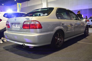 Pasay, PH - MAR 4 - Honda Civic JDM Metro Araba Fuarı 4 Mart 2023 tarihinde Pasay, Filipinler 'de. JDM Underground, Filipinler 'de düzenlenen bir otomobil fuarıdır..