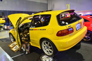 Pasay, PH - MAR 4 - Honda Civic mugen at JDM Underground car show at 4 Mart 2023, Pasay, Filipinler. JDM Underground, Filipinler 'de düzenlenen bir otomobil fuarıdır..
