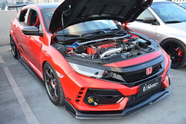 PARANAQUE, PH - MAR 18 - Veloce arabasında Honda civic 18 Mart 2023 'te Paranaque, Filipinler' de buluştu. Veloce, Filipinler 'de bir otomobil kulübü..