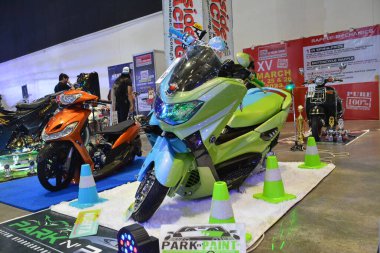 Pasay, PH-MAR 25 - Yamaha motosiklet yarışları 25 Mart 2023 tarihinde Pasay, Filipinler 'de gerçekleşti. Inside Racing, Filipinler 'de bir motosiklet yarışması..