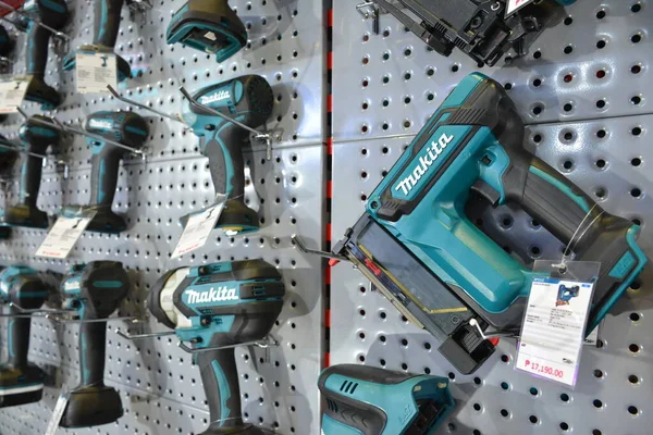 stock image PASAY, PH - MAR 25 - Makita cordless pin nailer at Inside racing bike festival on March 25, 2023 in Pasay, Philippines. Inside Racing is a motorcycle show event in Philippines.