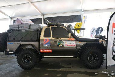 PASAY, PH - APR. 15 - Manila Uluslararası Otomobil Fuarı 'ndan kamyonet 15 Nisan 2023 tarihinde Pasay, Filipinler' de. Manila International Auto Show, Filipinler 'de düzenlenen yıllık otomobil fuarıdır..
