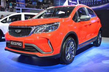 PASAY, PH - APR. 15 - 15 Nisan 2023 tarihinde Manila Uluslararası Otomobil Fuarı 'nda Geely gx3 pro, Pasay, Filipinler. Manila International Auto Show, Filipinler 'de düzenlenen yıllık otomobil fuarıdır..
