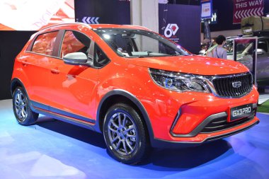 PASAY, PH - APR. 15 - 15 Nisan 2023 tarihinde Manila Uluslararası Otomobil Fuarı 'nda Geely gx3 pro, Pasay, Filipinler. Manila International Auto Show, Filipinler 'de düzenlenen yıllık otomobil fuarıdır..