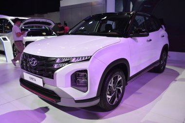 PASAY, PH - APR. 15 - 15 Nisan 2023 tarihinde Manila Uluslararası Otomobil Fuarı 'nda Hyundai Creta, Pasay, Filipinler' de. Manila International Auto Show, Filipinler 'de düzenlenen yıllık otomobil fuarıdır..