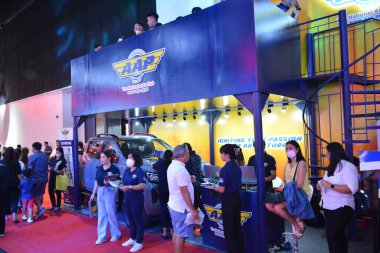 PASAY, PH - APR. 15 - Filipinler Otomobil Birliği Filipinler standı 15 Nisan 2023 tarihinde Pasay, Filipinler 'de Manila Uluslararası Otomobil Fuarı' nda. Manila International Auto Show, Filipinler 'de düzenlenen yıllık otomobil fuarıdır..
