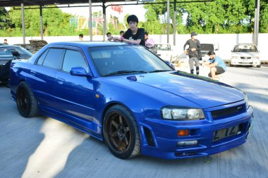 PASIG, PH - APR. 29- Nissan skyline gtr at Nissan Festival on April 29, 2023 in Pasig, Philippines. Nissan Festival is a car meet event held in Philippines. clipart