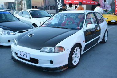 PARANAQUE, PH - 6 Mayıs - Honda Civic Honda Day 6 Mayıs 2023, Paranaque, Filipinler. Honda Günü, Filipinler 'de düzenlenen bir araba yarışması..