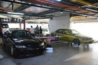 PARANAQUE, PH - 6 Mayıs - Honda Civic Honda Day 6 Mayıs 2023, Paranaque, Filipinler. Honda Günü, Filipinler 'de düzenlenen bir araba yarışması..