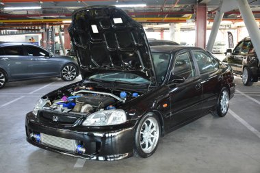 PARANAQUE, PH - 6 Mayıs - Honda Civic Honda Day 6 Mayıs 2023, Paranaque, Filipinler. Honda Günü, Filipinler 'de düzenlenen bir araba yarışması..