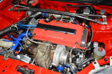 PARANAQUE, PH - 6 Mayıs - Honda Civic Motor 6 Mayıs 2023 tarihinde Paranaque, Filipinler 'de. Honda Günü, Filipinler 'de düzenlenen bir araba yarışması..