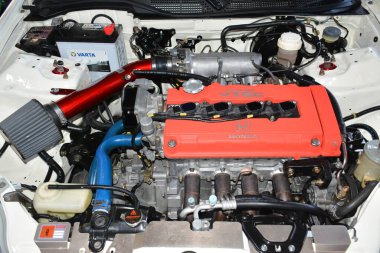 PARANAQUE, PH - 6 Mayıs - Honda Civic Motor 6 Mayıs 2023 tarihinde Paranaque, Filipinler 'de. Honda Günü, Filipinler 'de düzenlenen bir araba yarışması..