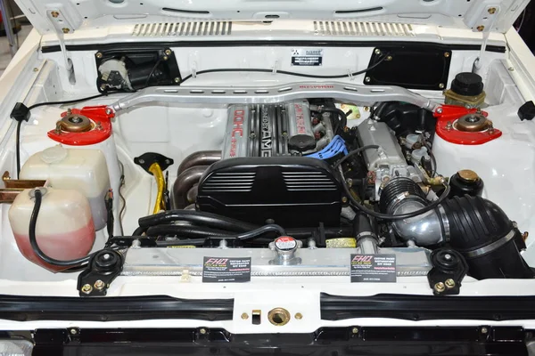 Pasay Мая Mitsubishi Lancer Engine Trans Sport Show May 2023 — стоковое фото
