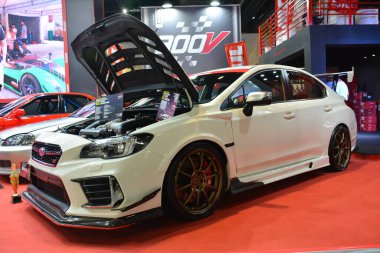 Pasay, PH - 21 Mayıs - Subaru wrx Trans Sport Show 'da 21 Mayıs 2023 tarihinde Pasay, Filipinler' de. Trans Sport Show, Filipinler 'de düzenlenen yıllık bir pazarlama sonrası araba fuarıdır..