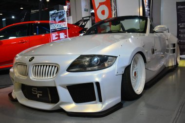 Pasay, PH - 21 Mayıs - Bmw z4 Trans Sport Show 21 Mayıs 2023 tarihinde Pasay, Filipinler 'de. Trans Sport Show, Filipinler 'de düzenlenen yıllık bir pazarlama sonrası araba fuarıdır..