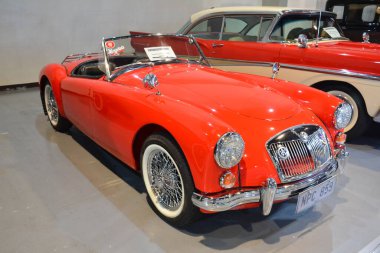 Pasay, PH - 21 Mayıs - Morris, 21 Mayıs 2023 tarihinde Pasay, Filipinler 'deki Trans Sport Show' da Mga 'yı garaja kapattı. Trans Sport Show, Filipinler 'de düzenlenen yıllık bir pazarlama sonrası araba fuarıdır..