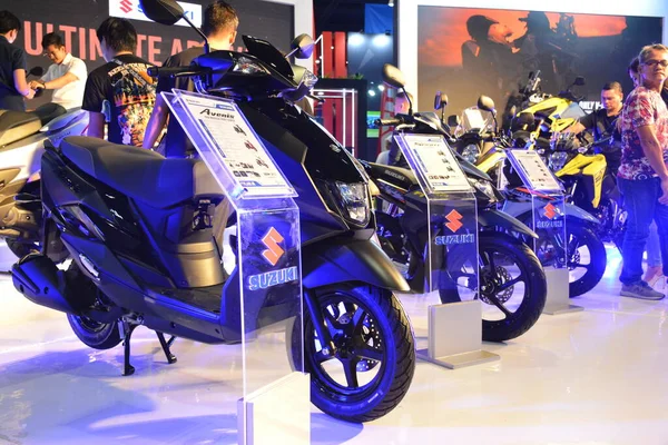 Pasay Rr16 2023年4月16日 Suzuki Avenis在菲律宾帕萨伊的Makina Moto展 Makina Moto是在菲律宾举办的摩托车表演活动 — 图库照片