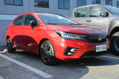 PASIG, PH - APR 30 - Honda City 30 Nisan 2023 tarihinde Pasig, Filipinler 'de zevkle inşa edildi. Filipinler 'de zevkle yapılmış bir araba tanışma grubu var..