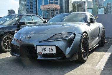PASIG, PH - APR 30 - Toyota supra 30 Nisan 2023 tarihinde Pasig, Filipinler 'de zevkle inşa edildi. Filipinler 'de zevkle yapılmış bir araba tanışma grubu var..