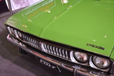 Pasay, PH - 12 AUG Mitsubishi Dodge Colt, Mitsubishi Motor 'un 60. yıldönümü, 12 Ağustos 2023, Pasay, Filipinler. Mitsubishi Tokyo, Japonya 'da bir Japon otomobil üreticisi..