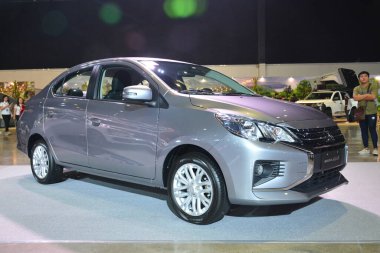 Pasay, PH - 12 AUG Mitsubishi serap g4 Mitsubishi Motors 60. yıldönümü 12 Ağustos 2023 Pasay, Filipinler. Mitsubishi Tokyo, Japonya 'da bir Japon otomobil üreticisi..