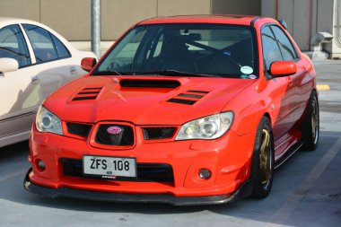PARANAQUE, PH - 5 AUG Subaru impreza 5 Ağustos 2023 'te Paranaque, Filipinler' de Hoon Fest arabasında buluştu. Hoon Fest, Filipinler 'de düzenlenen bir pazar sonrası araba yarışması..