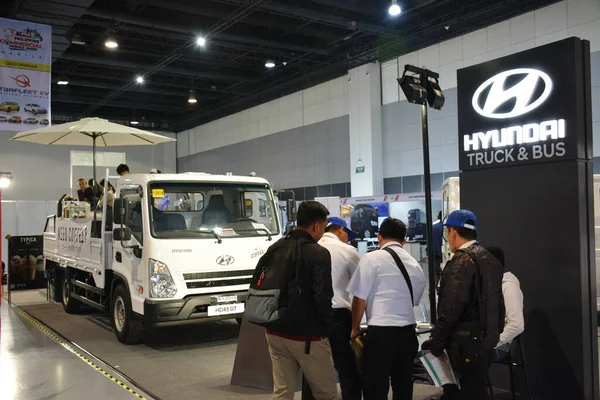 stock image PASAY, PH - JULY 8 - Hyundai booth at Philippine Commercial Vehicle Show on July 8, 2023 in Pasay, Philippines. Philippine Commercial Vehicle Show is a annual bus and truck show event in Philippines.