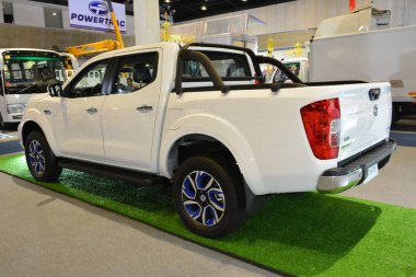 Pasay, PH - 19 AUG - Dongfeng zengin 6 ev 19 Ağustos 2023 tarihinde Pasay, Filipinler 'deki Ulaştırma ve Lojistik fuarından alındı. Ulaştırma ve Lojistik Filipinler 'de yıllık bir kamyon fuarıdır..