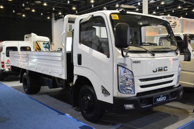 Pasay, PH - 19 AUG - 19 Ağustos 2023 tarihinde Pasay, Filipinler 'deki Ulaştırma ve Lojistik gösterisinde Jmc n820. Ulaştırma ve Lojistik Filipinler 'de yıllık bir kamyon fuarıdır..