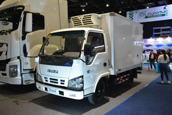 stock image PASAY, PH - AUG 19 - Isuzu delivery truck at Transport and Logistics show on August 19, 2023 in Pasay, Philippines. Transport and Logistics is a annual truck show in Philippines.