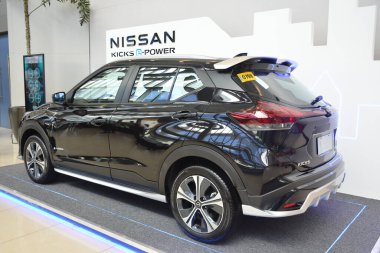 Pasay, PH-OCT 21 - Nissan 21 Ekim 2023 'te Filipinler' in Pasay kentinde Phil elektrikli araç zirvesinde tekmeliyor. Phil elektrikli araç zirvesi, Filipinler 'de her yıl düzenlenen bir otomobil fuarıdır..
