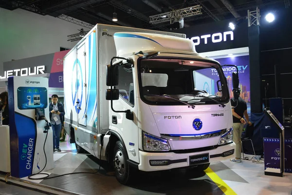 stock image PASAY, PH - OCT 21  - Foton tornado ev at Phil electric vehicle summit on October 21, 2023 in Pasay, Philippines. Phil electric vehicle summit is a car show event held annually in Philippines.