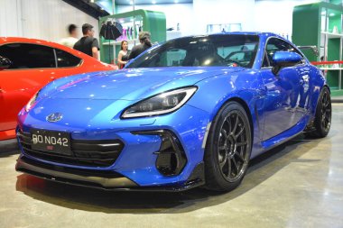 PAsay, PH - SEPT 16 - Subaru brz 16 Eylül 2023 tarihinde Pasay, Filipinler 'de sergilendi. Performans ve yaşam tarzı fuarı, Filipinler 'de düzenlenen yıllık ulaşım etkinliğidir..
