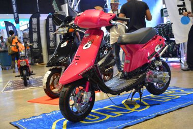 PAsay, PH - SEPT 16 - Honda g scooter 16 Eylül 2023 tarihinde Pasay, Filipinler 'de sergilendi. Performans ve yaşam tarzı fuarı, Filipinler 'de düzenlenen yıllık ulaşım etkinliğidir..