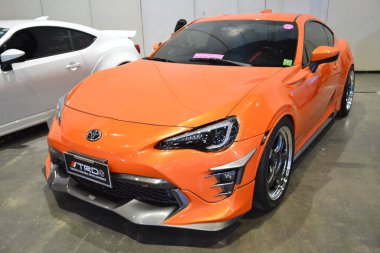 PAsay, PH - SEPT 16 - Toyota 86 16 Eylül 2023 tarihinde Pasay, Filipinler 'de sergilenen performans ve yaşam tarzı fuarında. Performans ve yaşam tarzı fuarı, Filipinler 'de düzenlenen yıllık ulaşım etkinliğidir..