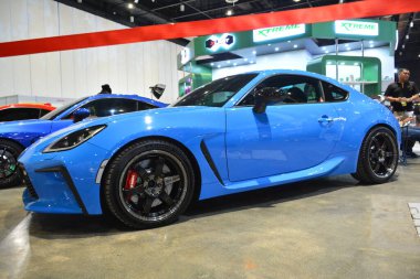 PAsay, PH - SEPT 16 - Toyota 86 16 Eylül 2023 tarihinde Pasay, Filipinler 'de sergilenen performans ve yaşam tarzı fuarında. Performans ve yaşam tarzı fuarı, Filipinler 'de düzenlenen yıllık ulaşım etkinliğidir..