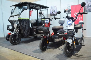 Pasay, PH - SEPT 16 - Hatasu ebike standında 16 Eylül 2023 tarihinde Pasay, Filipinler 'de sergilendi. Performans ve yaşam tarzı fuarı, Filipinler 'de düzenlenen yıllık ulaşım etkinliğidir..