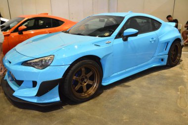 PAsay, PH - SEPT 16 - Toyota 86 16 Eylül 2023 tarihinde Pasay, Filipinler 'de sergilenen performans ve yaşam tarzı fuarında. Performans ve yaşam tarzı fuarı, Filipinler 'de düzenlenen yıllık ulaşım etkinliğidir..
