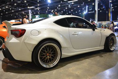 PAsay, PH - SEPT 16 - Toyota 86 16 Eylül 2023 tarihinde Pasay, Filipinler 'de sergilenen performans ve yaşam tarzı fuarında. Performans ve yaşam tarzı fuarı, Filipinler 'de düzenlenen yıllık ulaşım etkinliğidir..