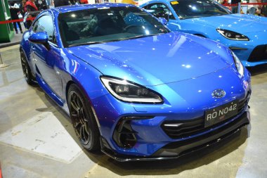 PAsay, PH - SEPT 16 - Subaru brz 16 Eylül 2023 tarihinde Pasay, Filipinler 'de sergilendi. Performans ve yaşam tarzı fuarı, Filipinler 'de düzenlenen yıllık ulaşım etkinliğidir..