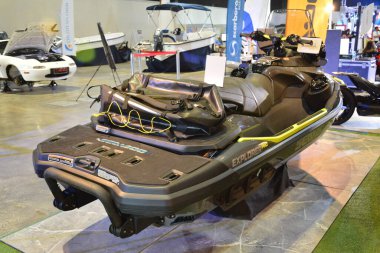 PAsay, PH - SEPT 16 - Seadoo gtx kâşifi 170 16 Eylül 2023 tarihinde Pasay, Filipinler 'de sergilendi. Performans ve yaşam tarzı fuarı, Filipinler 'de düzenlenen yıllık ulaşım etkinliğidir..