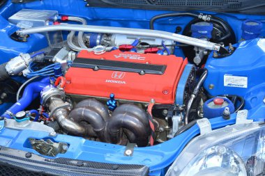 Pasay, PH-DEC 2 - Honda Civic Motor Bumper 'dan Bumper' a 19 Aralık 2023, Pasay, Filipinler. Bumper to Bumper, Filipinler 'de düzenlenen bir otomobil fuarıdır..